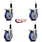 Service Caster 5'' Blue Poly Swivel 1-1/8'' Expanding Stem Caster Set Total Lock Brake, 4PK SCC-EXTTL20S514-PPUB-BLUE-118-4 - alternate 3